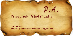 Praschek Ajnácska névjegykártya